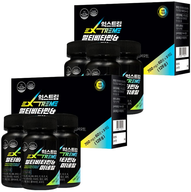 익스트림 멀티비타민 미네랄, 60정, 6개