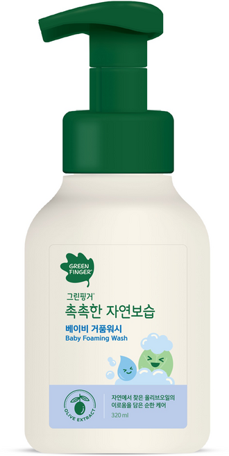 그린핑거 촉촉한 자연보습 베이비 거품 워시, 320ml, 1개