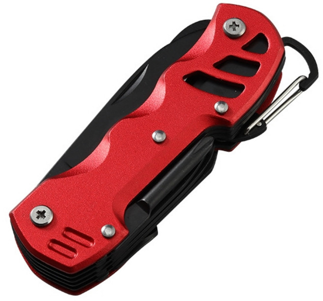 다용도 가정용 생활 공구 16 in 1 맥가이버칼 레드, 1개