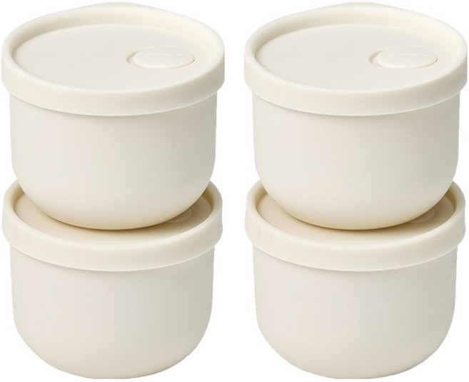 실리만 아이스웨이 실리콘 냉동 밥용기 아이스화이트, 4개, 350ml