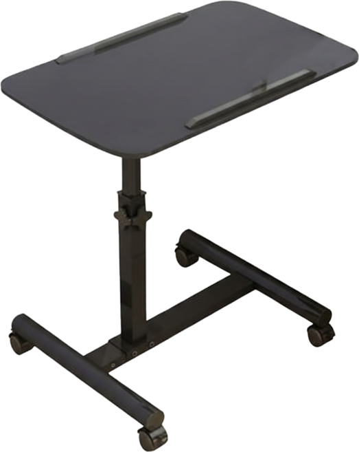 多功能可旋轉升降床邊桌 升級款, 純黑