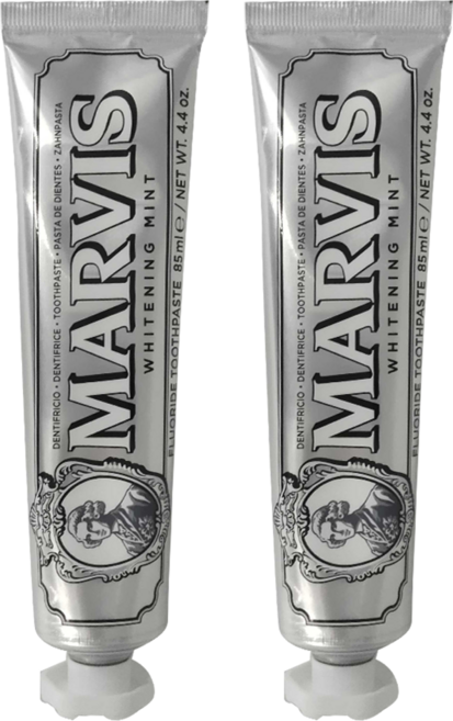MARVIS 台灣公司貨 義大利牙膏 亮白薄荷, 85ml, 2條