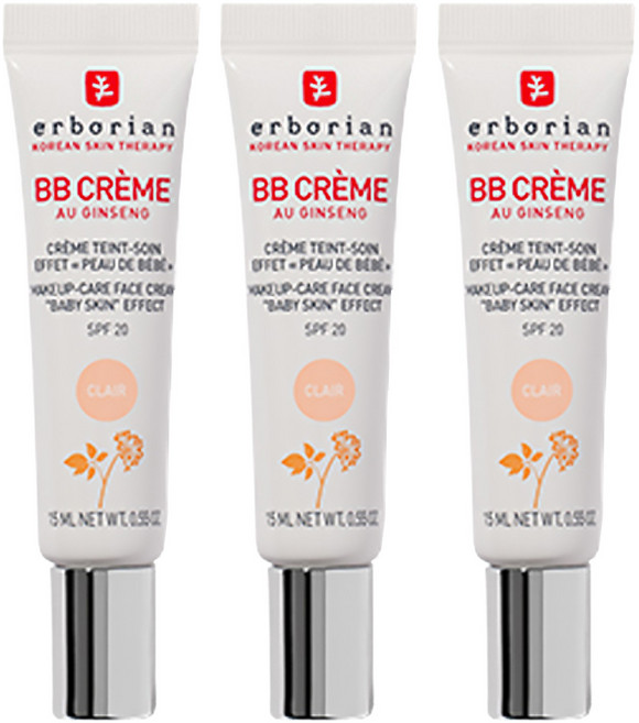에르보리앙 BB 크림 SPF20, 클레어, 15ml, 3개