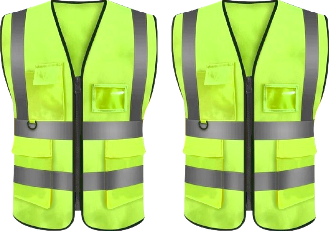 小麥購物 保全反光背心 升級款 143g, 升級款 螢光綠, 2件