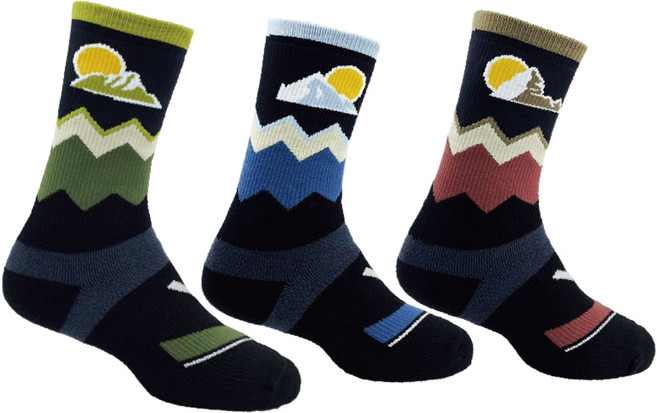 woawoa【日出百岳插圖款】極致速乾羊毛登山襪-3入組, 1入, Multi-color