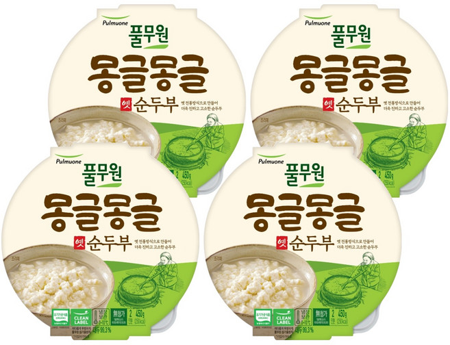 풀무원 몽글몽글 옛 순두부, 450g, 4개