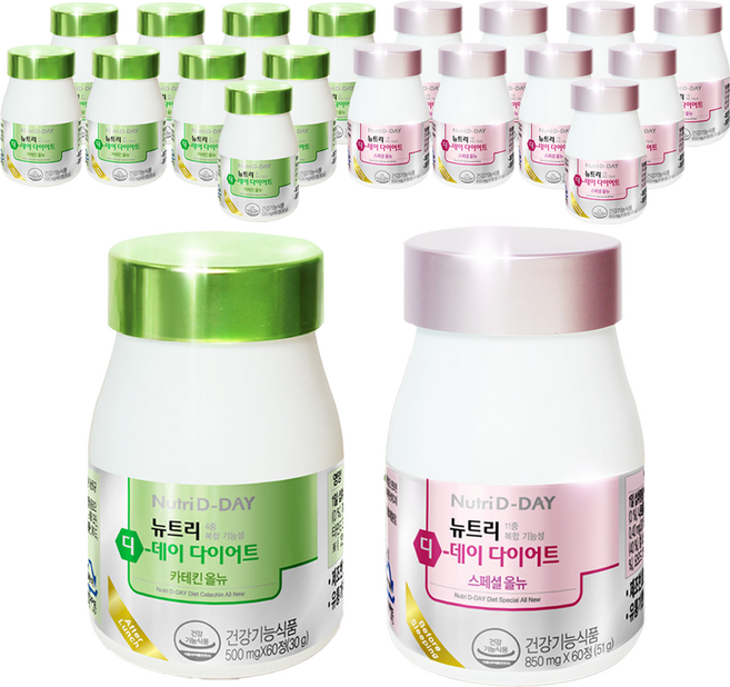 Nutri D-DAY 瘦身特級 全新 60錠 x 1入 + 優品兒茶素 全新 60錠 x 1入, 10套