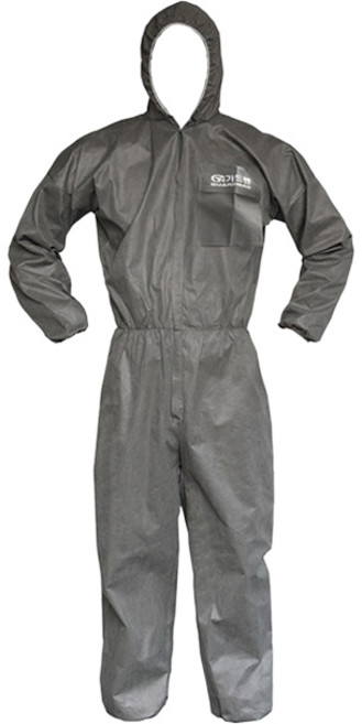 가드맨 SMS 원피스 방진복 보호복, 회색, 1개