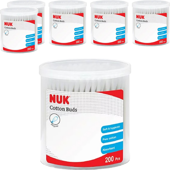 NUK 嬰兒用棉花棒, 200支, 6盒