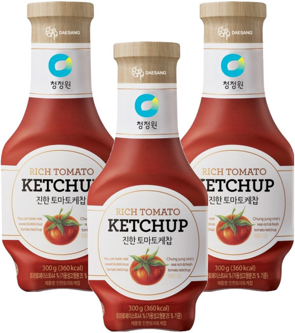 청정원 진한 토마토케찹, 300g, 3개