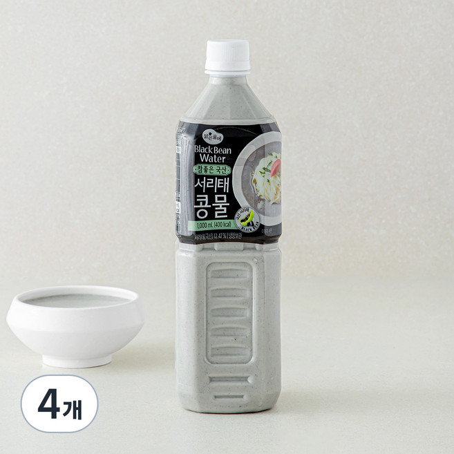 맑은물에 참좋은 국산 서리태콩물, 1L, 4개