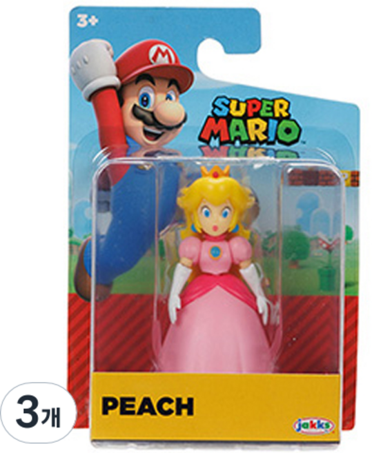 잭스퍼시픽 닌텐도 슈퍼마리오 피치공주 피규어 9.5 x 13.9 x 5 cm 41582, 3개