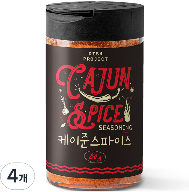 디쉬프로젝트 케이준스파이스, 80g, 4개