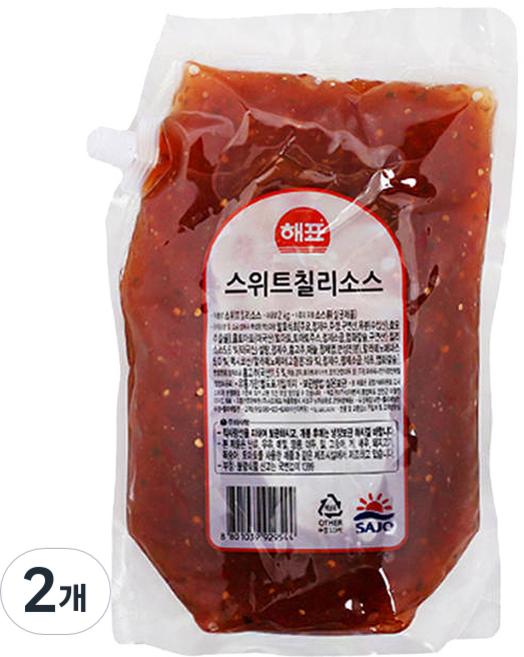 해표 스위트 칠리소스, 2kg, 2개