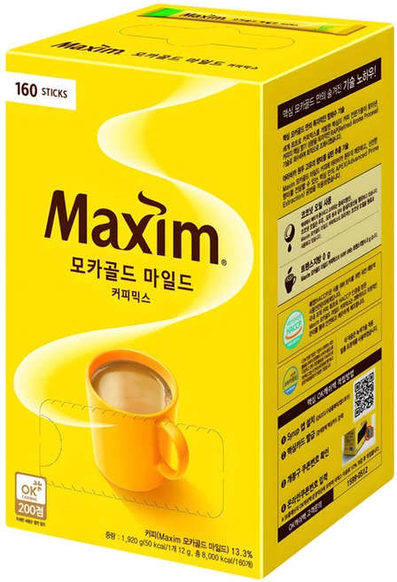맥심 모카골드 마일드 커피믹스, 12g, 160개입, 1박스 - 쿠팡