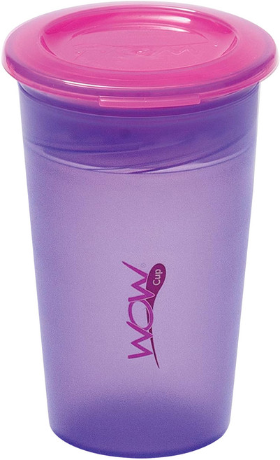WOW Cup Kids 360度透明喝水杯 12.8 x 8 x 8cm 1歲以上, 紫色, 1個