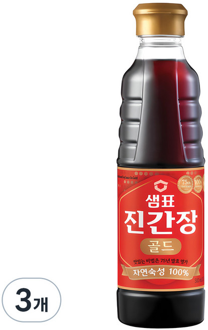 샘표 진간장 골드, 500ml, 3개