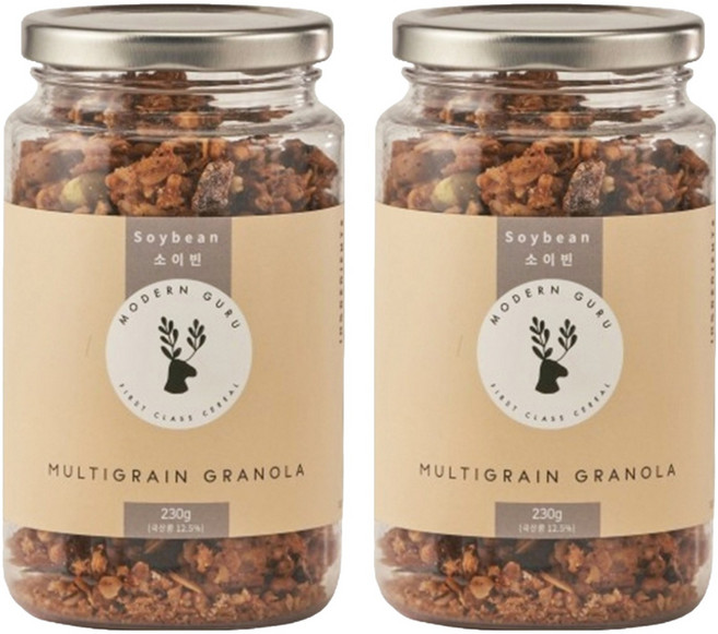 모던구루 멀티그레인 소이빈 그래놀라 시리얼, 230g, 2개