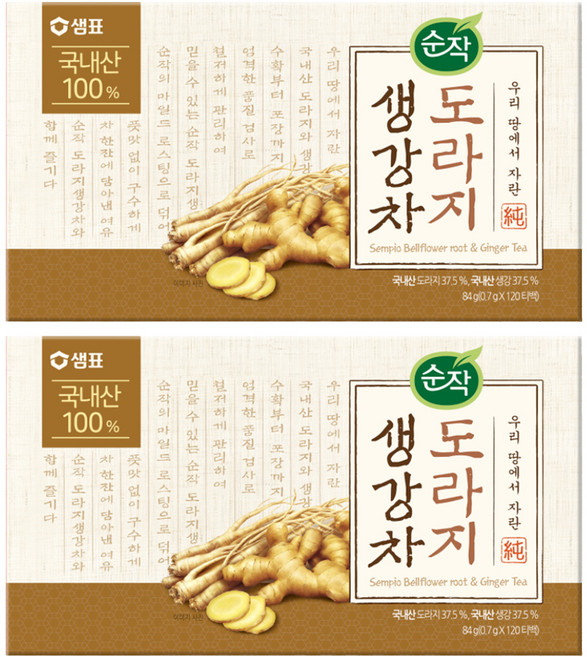 순작 도라지 생강차, 700mg, 120개입, 2개