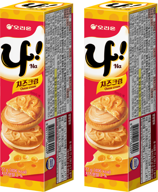 오리온 나샌드, 77g, 2개