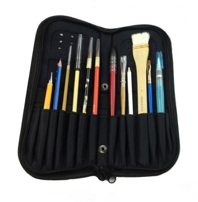 몰앤모어 휴대용 브러쉬 붓 보관 케이스, 1개