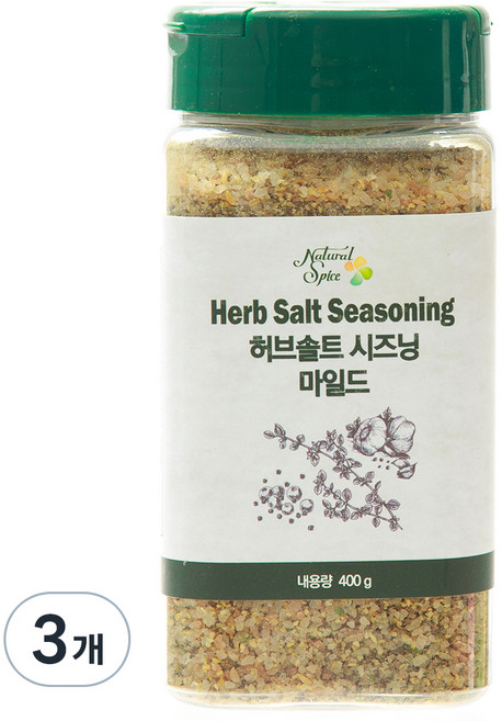 내츄럴스파이스 허브솔트시즈닝 마일드, 400g, 3개