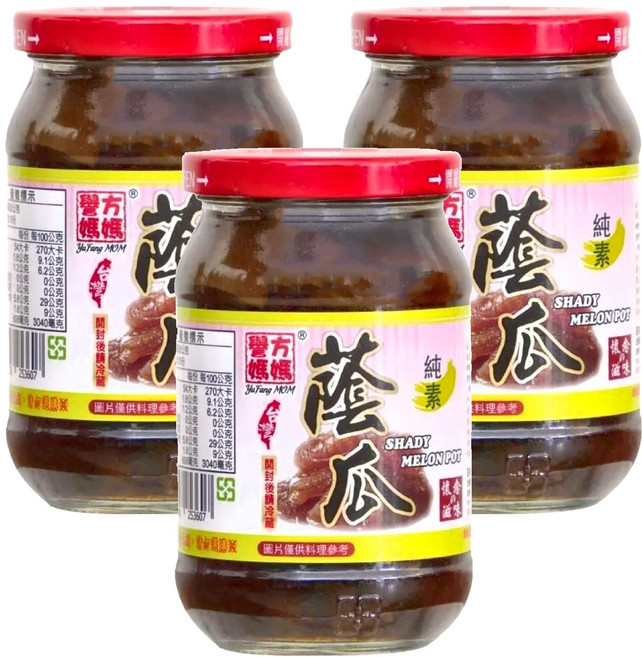 譽方媽媽 蔭瓜 全素食品 開胃良品, 380g, 3罐