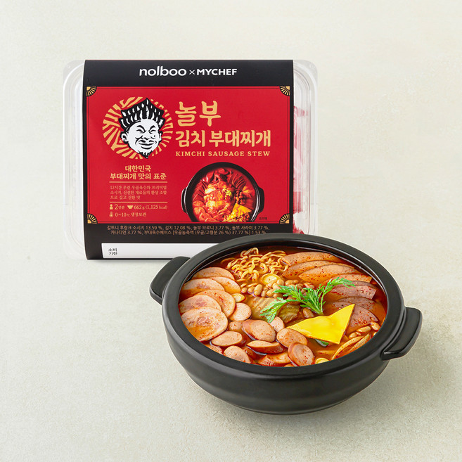 MYCHEF 놀부 김치 부대찌개 밀키트 2인분, 662g, 1개