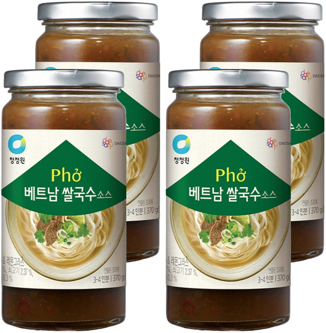 청정원 베트남 쌀국수 소스, 370g, 4개