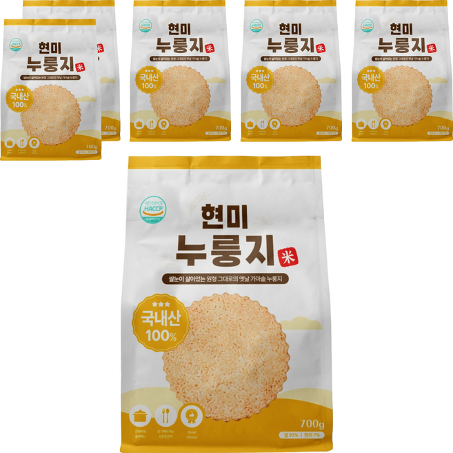 매홍 현미 누룽지, 700g, 6개