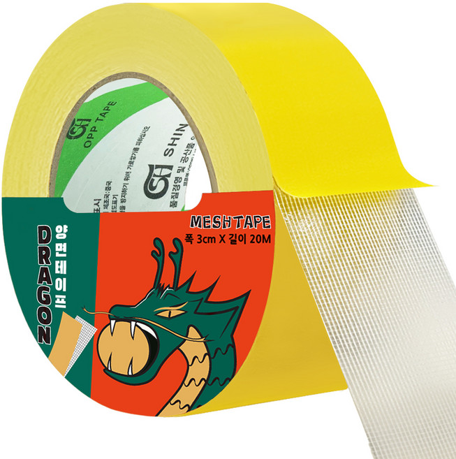 신흥테이프 드래곤 양면 메쉬 테이프 3cm x 20m, 1개