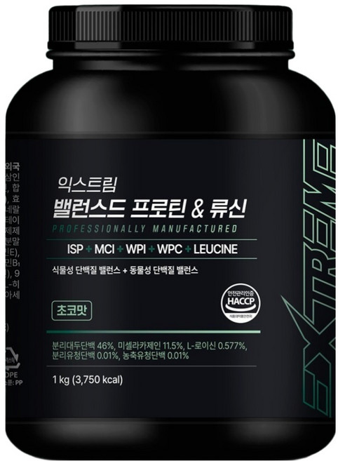 蛋白質&白胺酸平衡複合粉 巧克力口味, 1kg, 1個