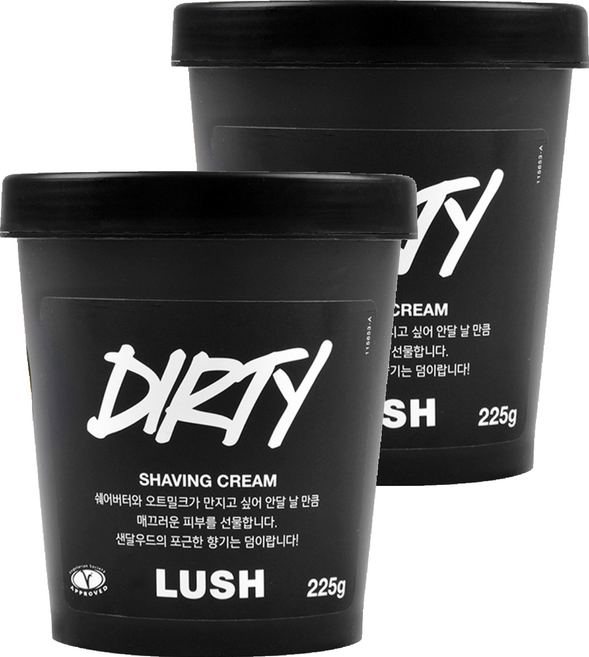 러쉬 더티 쉐이빙 크림, 225g, 2개