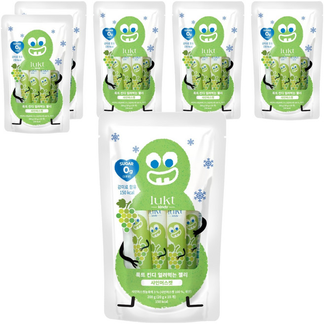 LUKT 킨디 얼려먹는 젤리 10p, 200g, 6개, 샤인머스켓