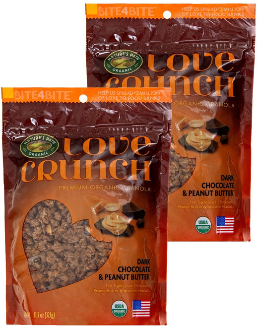 네이쳐스패스 러브크런치 프리미엄 오가닉 그래놀라 다크초코 앤 피넛버터 씨리얼, 325g, 2개