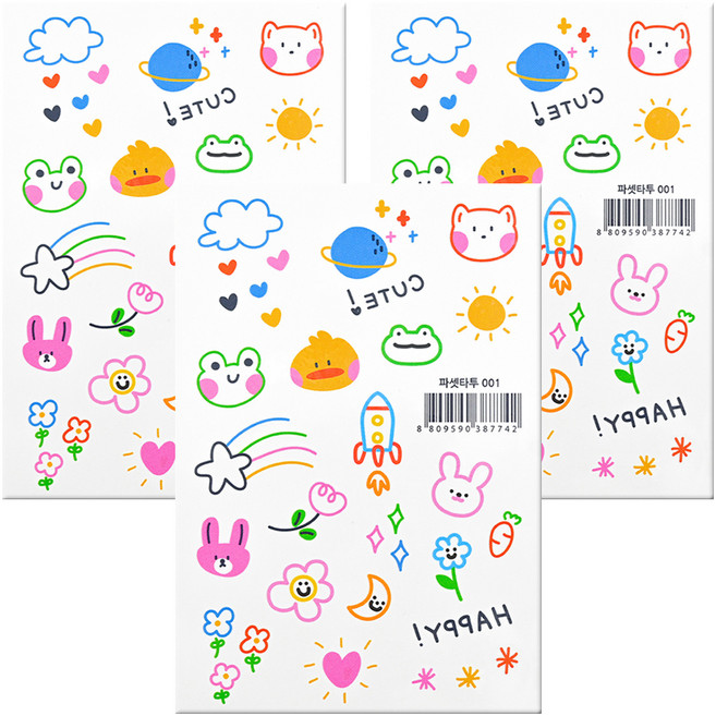 파셋 타투스티커 16종 세트, 파셋타투 001, 3세트