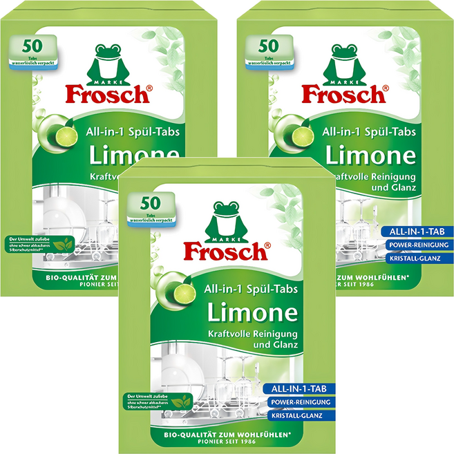 프로쉬 그린레몬 올인원 식기세척용 타블렛 50p, 900g, 3개