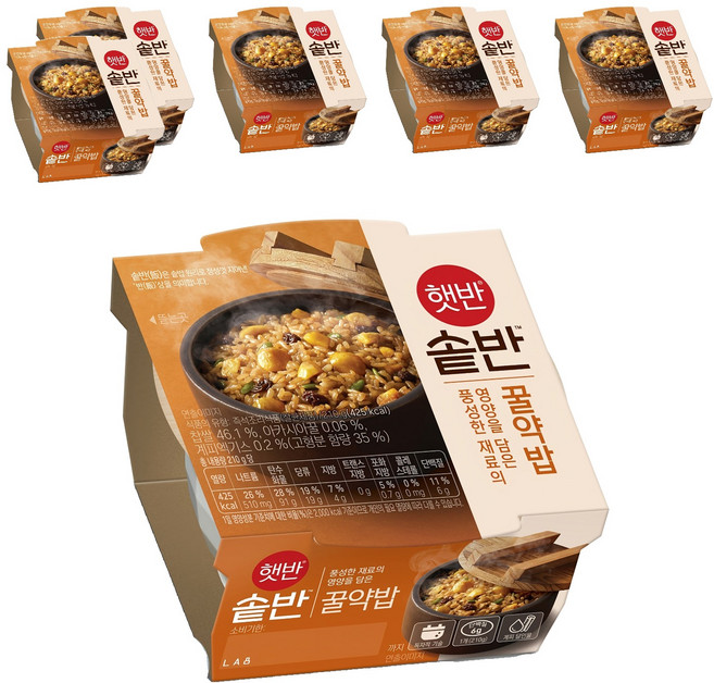 햇반 솥반 꿀약밥, 210g, 6개