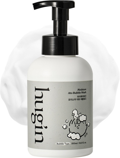 허긴 유아용 모이스처 아토 약산성 올인원 대용량 버블워시 거품형 무향, 500ml, 1개