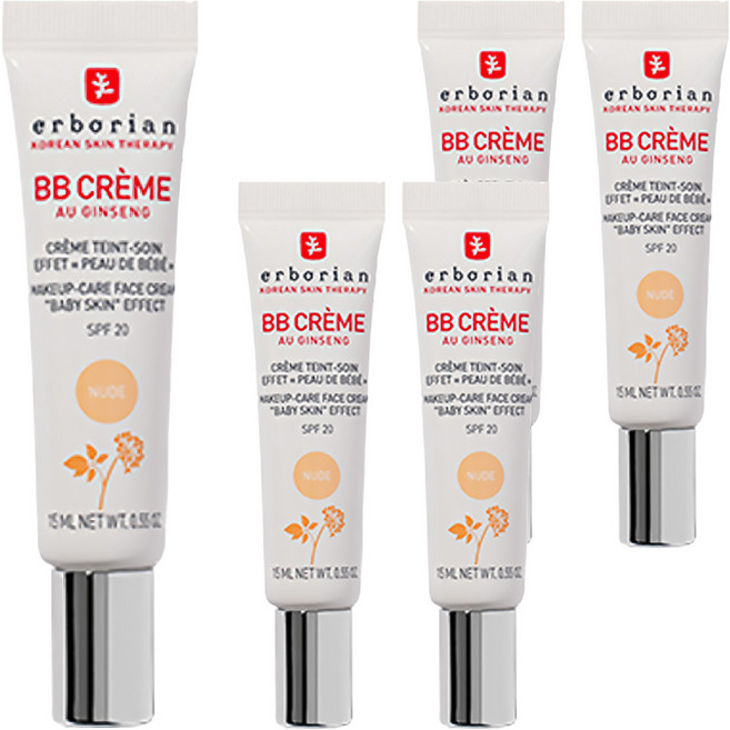에르보리앙 BB 크림 SPF20, 누드, 15ml, 5개
