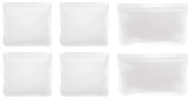 AHOYE PEVA 矽膠保鮮食物袋, 中型 4個 + 長型 2個, 1組, 6入