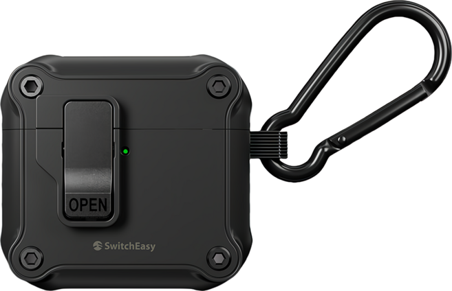 SwitchEasy 魚骨牌 Rugged Shield 耳機保護殼 Airpods 4 適用, 黑色, 1個, 單一商品