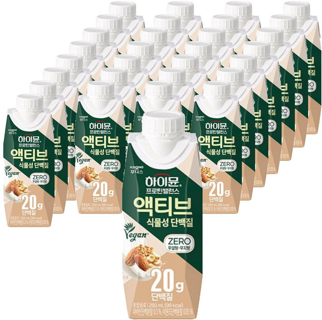 하이뮨 프로틴 밸런스 액티브 식물성 단백질 음료, 250ml, 36개