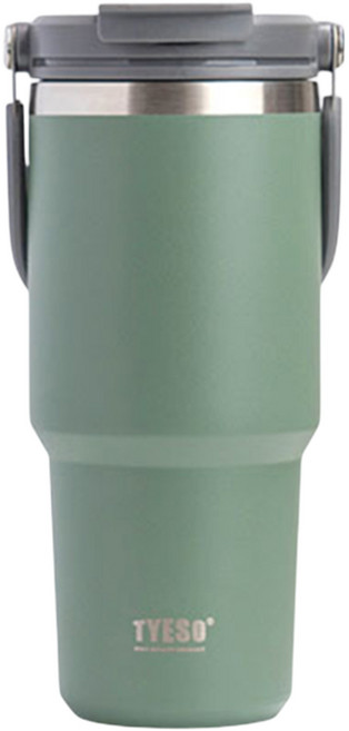 TYESO 泰碩 手提304不銹鋼水杯, 綠色, 750ml, 1個