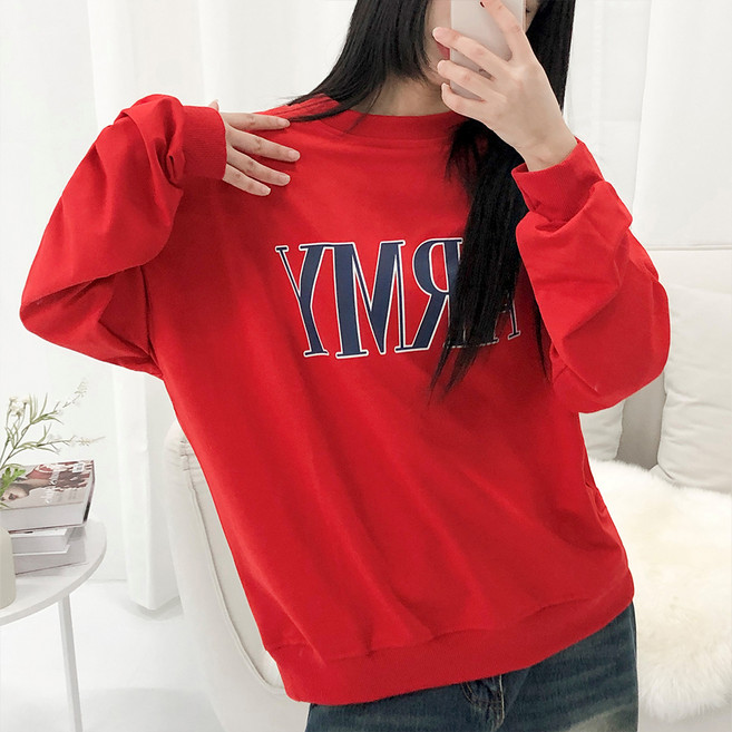 피어니스트 오버핏 박시 맨투맨 티셔츠