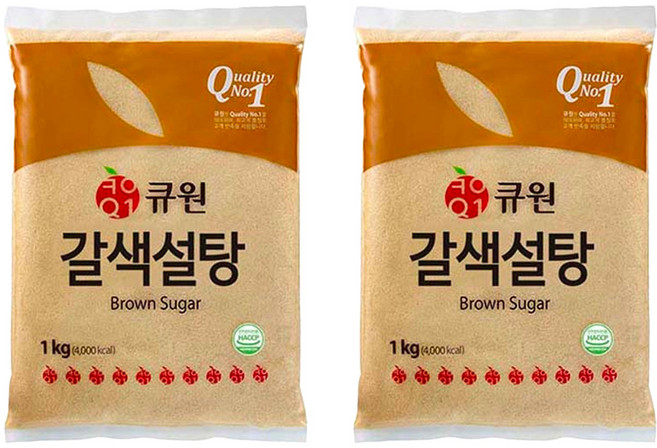 큐원 갈색설탕, 1kg, 2개