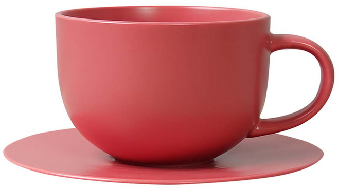 BOWLBOWL Home Party系列 馬克杯+杯盤 Set 450ml 耐熱100°C 韓國製造, 玫瑰粉色, 1組