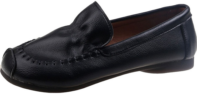 레오나르 여성용 가죽 스티치 윙클 컴포트 슈즈