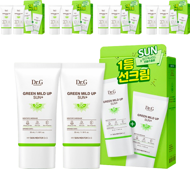 닥터지 그린 마일드 업 선 플러스 선크림 SPF50+ PA++++, 35ml, 10개