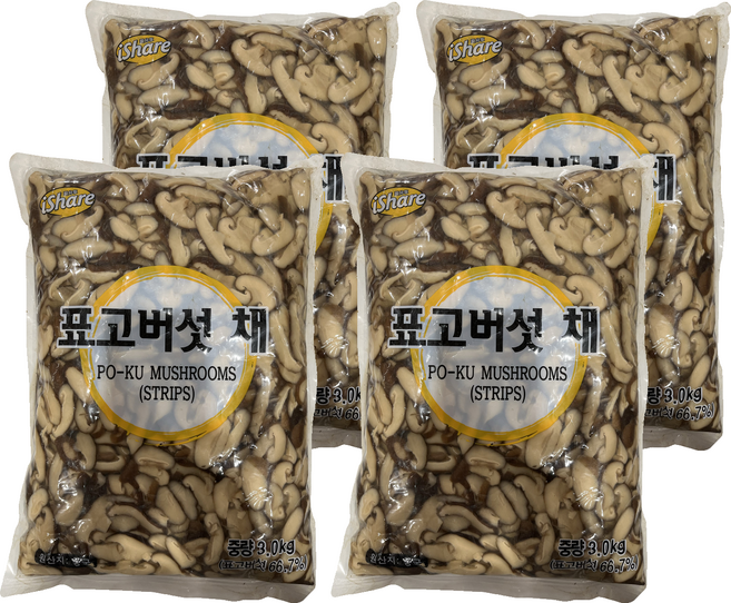청은 표고버섯 채 파우치, 3kg, 4개